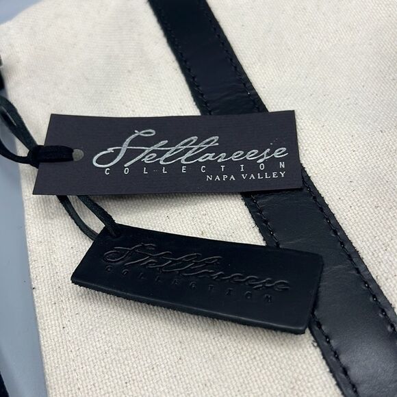 Stellareese Wine Canvas Leather Tote with Carrying Strap - Picture 5 of 5